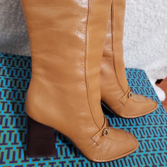 Tory Burch Perrine Leather Heeled Tall Boots